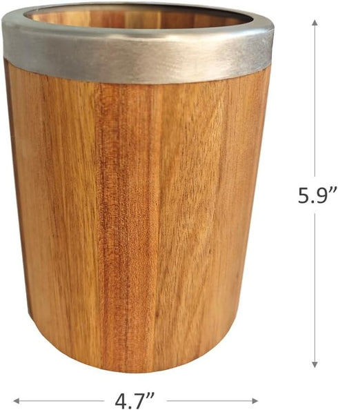 Wooden Utensil Holder - Acacia Wood Utensil Holder - Wooden Spoon Holder - Utensil Holder Wood - Wooden Utensil Holder for Countertop - Wooden Kit...