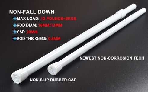 2 Pack Spring Tension Curtain Rod Adjustable 28-43 Inches?5/8" Diameter, White...