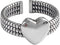 Vintage Layered Loving Heart Statement Ring for Women Girls Silvery Expandable Adjustable Open Wrap Twisted Finger Rings Comfort Fit Retro Promise...
