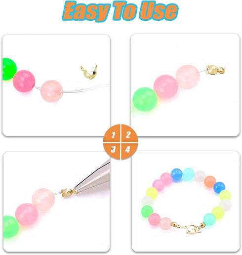 450pcs Jewelry Making Accessories Set Includes 200pcs Open Jump Ring Connectors 200pcs Bead Tips Knot Covers and 50pcs Lobster Claw Clasps for Bra...