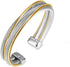 UNY JEWEL Jewelry Double Line Cross Over Twisted Cable Wire Bracelet Vintage Fashion Antique design Elegant Unique Retro Cuff Bangle Bracelet (Dou...