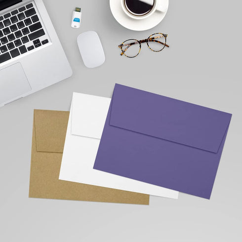 LUXPAPER A7 Invitation Envelopes for 5 x 7 Cards in 80 lb. Wisteria, Printable Envelopes for Invitations, w/ Peel and Press Seal, 50 Pack, Envelop...
