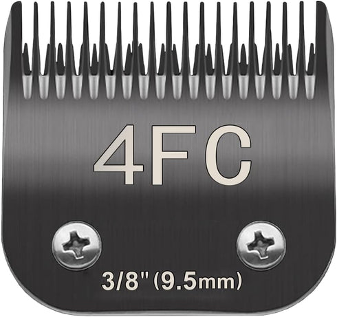 4FC Pet Dog Grooming Detachable Blades, Compatible with Andis Size-4FC Cut Length 3/8"(9.5mm), Most A5,KM Series Clippers,Made of Ceramic Blade (B...