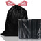 drawstring garbage bag,Capacity 4 gallons black drawstring garbage bag 17.7 * 19.6inch 15 pieces/roll 75 pieces in total PE material...