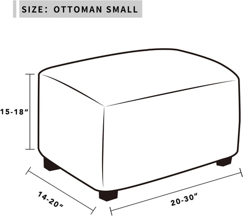 Easy-Going Stretch Ottoman Cover Folding Storage Stool Furniture Protector Soft Rectangle slipcover with Elastic Bottom(Ottoman Small,Black)...
