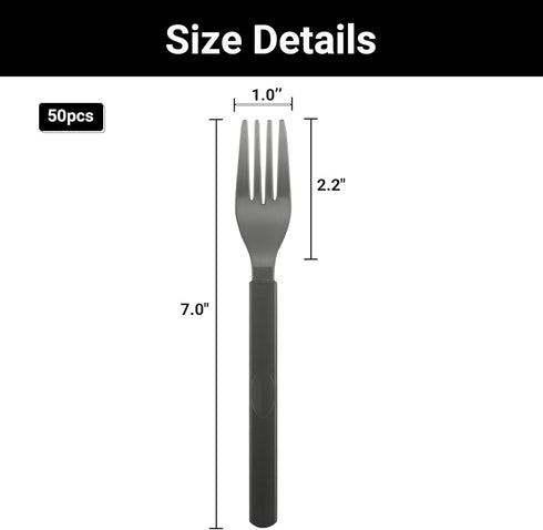 EUSOAR Plastic Forks, 50pcs 6.8"x1.3" Disposable Forks Bulk, Heavyweight Plastic Forks Heavy Duty Cutlery Disposable Utensils Silverware Set for P...