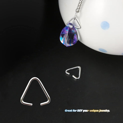 150pcs Triangle Open Jump Rings, 15mm Iron Pinch Clip Bail Hang Drops, Pinch Bails Connectors for Decoration Jewelry Findings DIY Craft Accessorie...