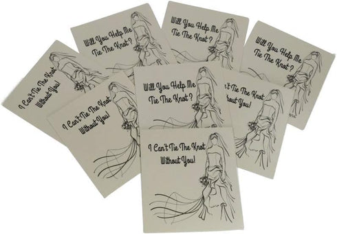7 Rose Gold Bridesmaid Gift Bracelets Kit. "I Can't Tie The Knot Without You" Bridesmaid Cards & Gift Box. The Tie Knot Cuff or Heart Bracelet Gif...