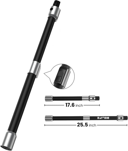 Belife Retractable Metal Tube, Extensible Wands, Telescopic Rod for Sliver Belife S10 Cordless Stick Vacuum Cleaner, 17.6inch-25.5inch Extender St...