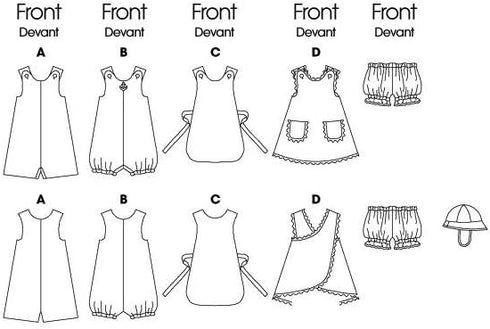 BUTTERICK PATTERNS B5625 Infants' Romper, Jumper, Panties and Hat, Size LRG (L-XL)...