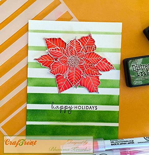 CrafTreat Geometric Stencils for Painting on Wood, Wall, Tile, Canvas, Paper, Fabric and Floor - Graduated Stripes Stencil - 6x6 Inches - Reusable...