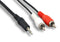 KENTEK 6 Feet Ft 3.5mm AUX Auxiliary Male to RCA RW Red White Male M/M Cable Cord Stereo Audio for PC Mac Audio Device MP3 Car Monitor...