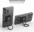 Phone Grip, Phone Ring Holder Finger Kickstand Wireless Charging Friendly, Foldable & Adjustable Double Metal Cell Phone Rings Gripper Stand for i...