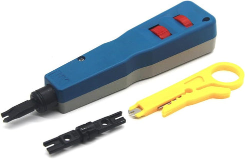 Punch Down Impact Tool with Two Blades - 110 and BK Network Wire Cable Cat6/Cat5e Telephone Impact Terminal Insertion Tools & Extra Network Wire S...