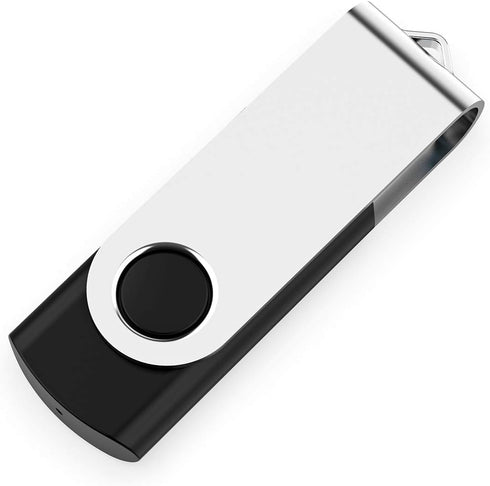 4GB Flash Drive 10 Pack, USB 2.0 Thumb Drives Bulk Swivel Memory Stick for Data Storage, Black...