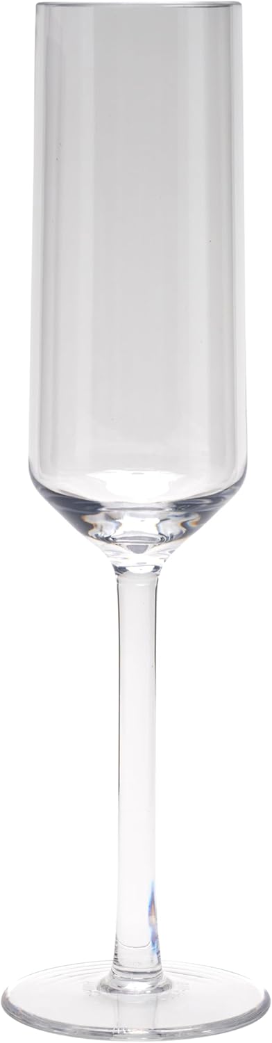 G.E.T. SW-1462-CL-EC Via BPA-Free Shatterproof Plastic Champagne Glasses, 6 Ounce, Clear (Set of 4)...