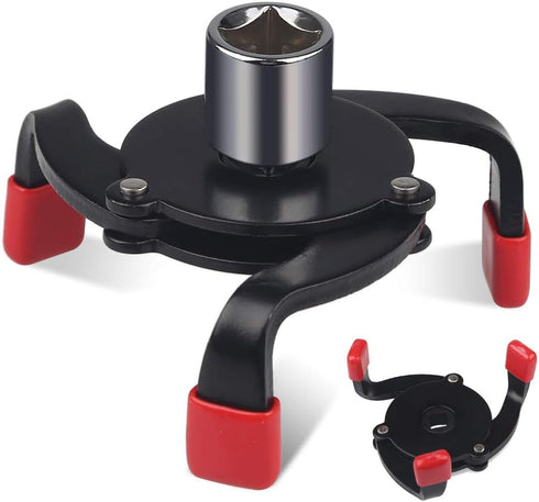 JDMON Universal Adjustable 3 Jaw Oil Filter Wrench Remover Tool for Removing Oil filters Range 2.4 inch from 3.8 inch in Diameter Include 1/2”-3/8...