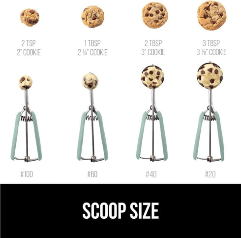 GORILLA GRIP Stainless Steel Cookie Scoop for Baking, 2 TBSP, Multipurpose Melon Baller, Meatball Spring Scoops, Perfect Portion Sizes, Easy Food ...