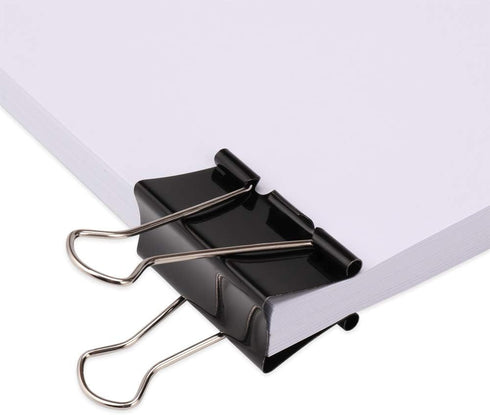 H&S Multi-purpose Jumbo Foldback Clips for Paperwork - (Pack of 10) Black Binder Office Clips for Paper & Pictures - Bulldog Large Binder Clips fo...