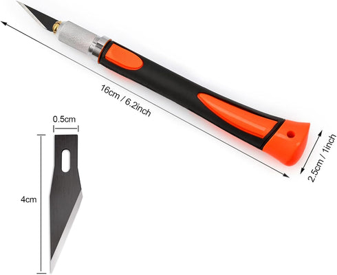 NEWISHTOOL Precision Hobby Knife Set Utility Exacto Knife Set with 10 PCS Razor Black Carbon Art Knife Tool for Architecture Modeling, Pumpkin Cut...