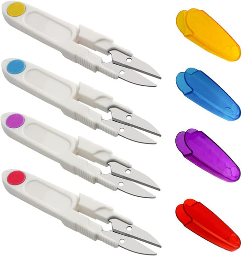 XINGYHENG 12Pcs Yarn Scissors U shaped Embroidery Scissors for DIY Art Project Household Supplies 4 Inch 4 Colors...