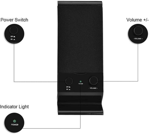 Computer Speakers,Wired Speakers for PC Desktop Laptop Tablet Smartphones,Mini USB 2.0 Speaker Subwoofer...