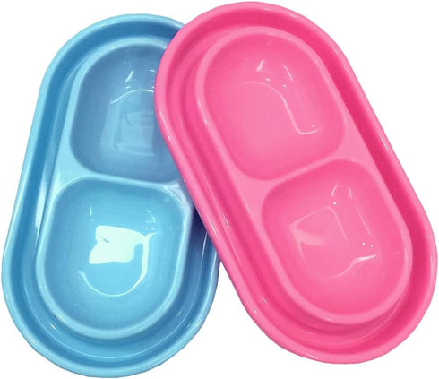 Ant Proof Cat Dish Pet Feeder 32 Oz Food Water Bowl for Small Medium Size Dogs Cats (Pink,M)...