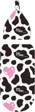 Cow Print Newborn Swaddle Blanket Baby Pink Heart Swaddle Blankets with Beanie Hat Sets Infant Gifts for Boys Girls Soft...