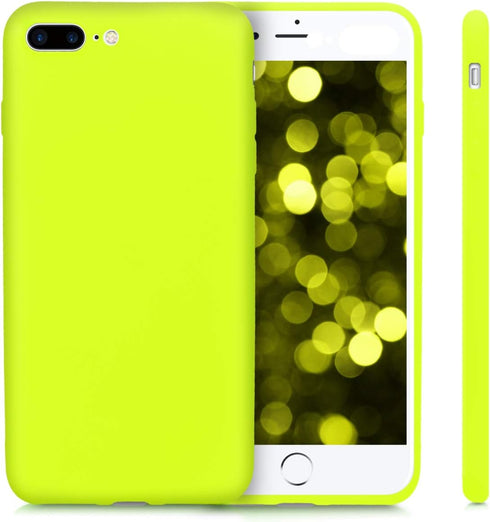 kwmobile Case Compatible with Apple iPhone 7 Plus/iPhone 8 Plus Case - Soft Slim Protective TPU Silicone Cover - Neon Yellow...
