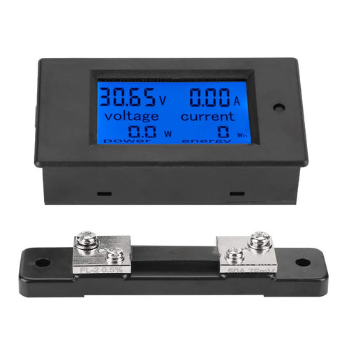 PZEM-051 LCD Display DC 6.5-100V Digital Electric Power Energy Voltage Current Meter Power Energy Battery Monitor Amperage Meter Gauge with Built-...