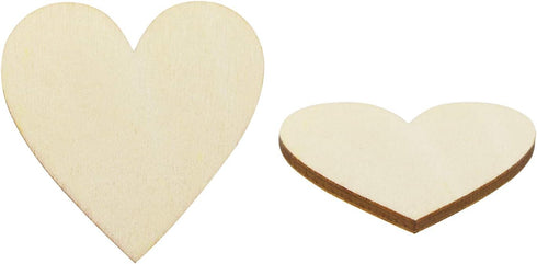 Shapenty Unfinished Wooden Hearts Bulk Blank Wood Slices Discs DIY Craft Cutout Pieces for Wedding Guest Signing Book Frame Album Valentine Christ...