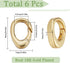 SUNNYCLUE 1 Box 6Pcs Spring O Ring Real 18K Gold Plated Brass Trigger Spring O Rings Clasp Small Teardrop Carabiner Clips Keyrings Snap Hook Buckl...