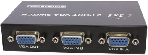 2 Port VGA SVGA Monitor Sharing Switch Box 2 in 1 Out for LCD PC TV Monitor...