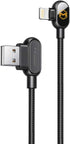 (3 Pack) USB 90 Degree Right Angle Design Game Cable LED Nylon Braided Sync Charge Double Size USB Data 4FT/1.2M Cable Compatible New PhoneiPad Pr...