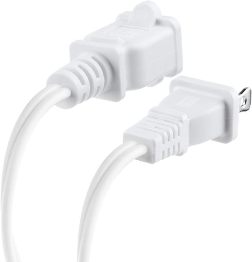 US AC Power Extension Cable Cord SPT-2 16AWG/2C 125V 13A 2-Prong Polarized Male to Female Extension Cord for NEMA 1-15P to NEMA 1-15R (10 ft, Whit...