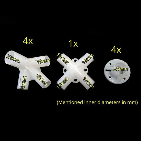 9pcs White Tent Replacement Spare Parts 3x3m, Awning Tent Feet Corner Center Connector,for 25 19mm Tent Connectors, White Tent Replacement Spare P...