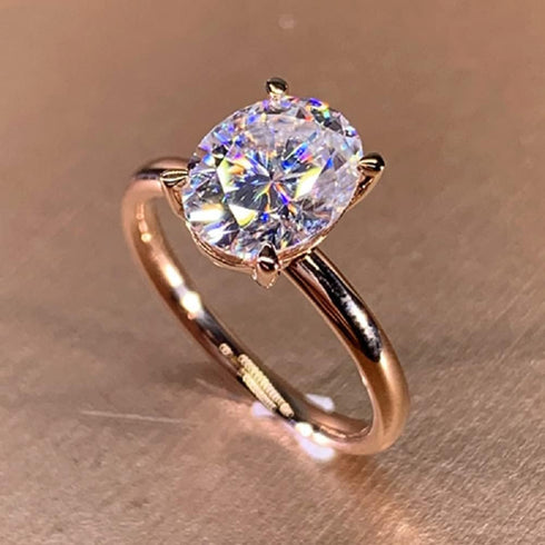 14k Gold Oval Zircon Women's Ring Bridal Wedding Ring Engagement Wedding Ring Cocktail Crystal Diamond Ring...