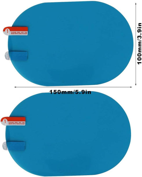 Qiilu 2 Pieces Car Rearview Mirror Film, Rainproof Waterproof Mirror Film Anti Fog Film Blind Spot Mirror for Car Rear View Mirrors Side Windows O...