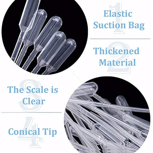 Eastchem® Plastic Transfer Pipettes for lab use,3ml,100packs,Dispenser Box...