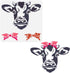 FINGERINSPIRE Cow Painting Stencil 11.8x11.8 inch Reusable Cow Head Pattern Drawing Template Plastic PET Bow Knot Stencil for Painting Square Farm...
