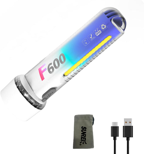 Rechargeable RGB Flashlight, Super Bright LED Flash Light Battery Powered with 9 Modes & IPX7 Waterproof, Powerful Handheld Flashlight for Emergen...