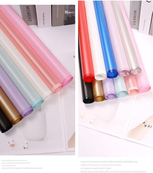 NatureMan 21Sheets /7 Colors Edging TranslucentFlower Wrapping Paper,Florist Bouquet Supplies,DIY Crafts,Gift Packaging or Gift Box Packaging Pape...