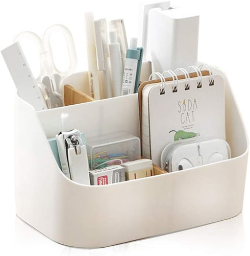 Desk Organizer with 5 Compartments, Office Supplies Organizers and Accessories, Makeup Brush Holder, Pen/Pencil Holder, Remote Control Holder with...