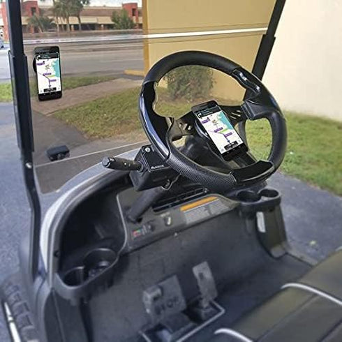 Magnetic Universal Steering Wheel Phone Holder - Perfect Rotating Magnet Mobile Mount for Golf Carts, Trucks, Utility Vehicles, Motor Coaches, GPS...