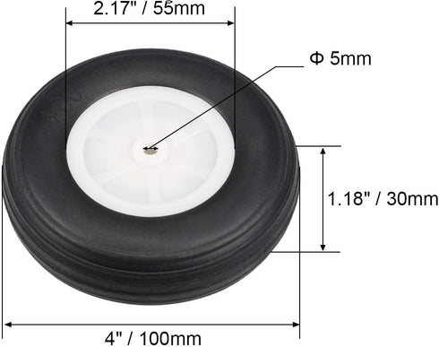 uxcell Tire and Wheel Sets for RC Car Airplane,PU Sponge Tire with Plastic Hub,4 Inch 2pcs...