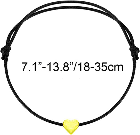 Gold Heart Anklet Bracelet for Women Men Teen Girls Boys Handmade Simple String Waterproof Ankle Bracelets for Women Minimalist Jewelry Adjustable...
