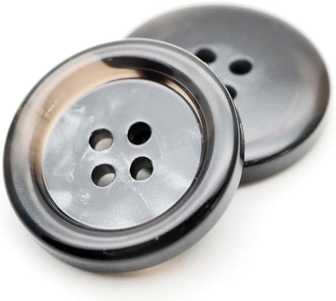 CRAFTMEMORE Tortoiseshell Resin Buttons 4 Holes Button for Garment Sewing Men's Suit DIY Crafts TG47 (25mm Black, 12pcs)...