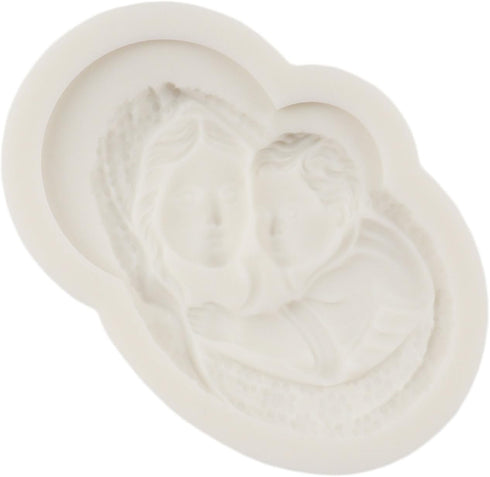 Virgin Mary Silicone Mold Mother and Baby Fondant Molds for Cake Decoration Cupcake Topper Sugar Craft Chocolate Candy Gum Paste Polymer Clay...