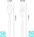 100 Count Plastic Silverware, Heavy Weight Plastic Forks Spoons Disposable Utensils Cutlery Set for Wedding Party Supplies Everyday Use...
