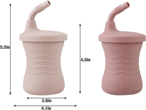 PandaEar 12PCS Silicone Baby Feeding Set | 2 Sectioned Baby Suction Plate, 2 Baby Bibs, 2 Toddler Cup, 4 Baby Spoons & 2 Baby Forks | Baby Led Wea...